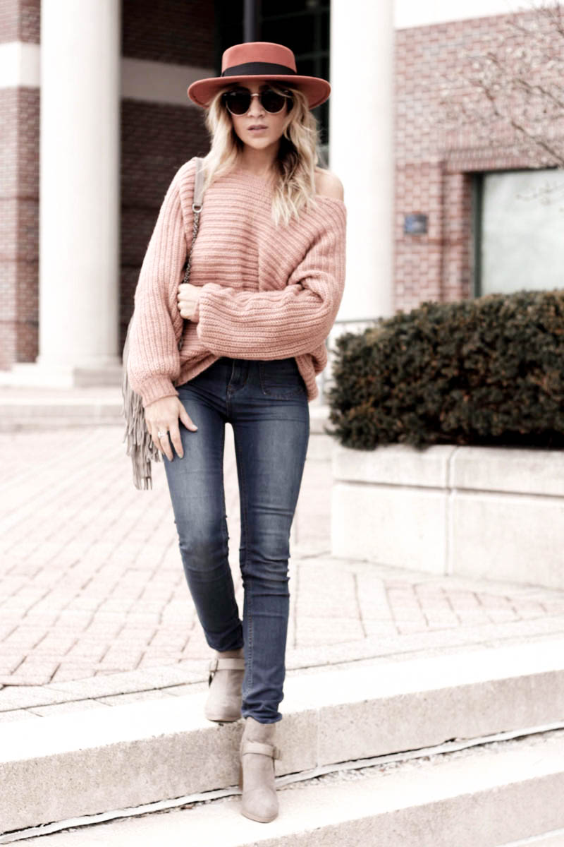 Dusty Pink Backless Sweater - Quartz & Leisure