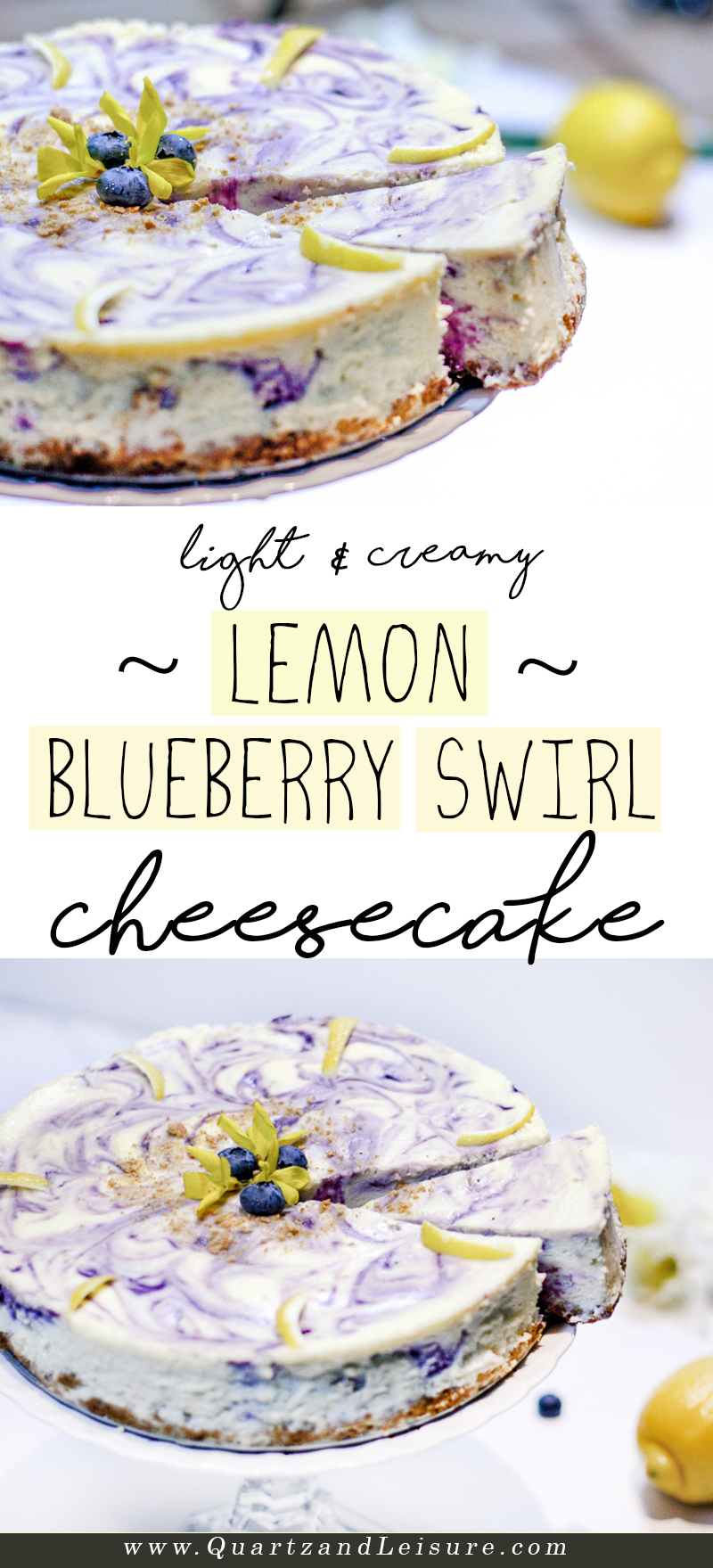 Lemon Blueberry Swirl Cheesecake - Quartz & Leisure
