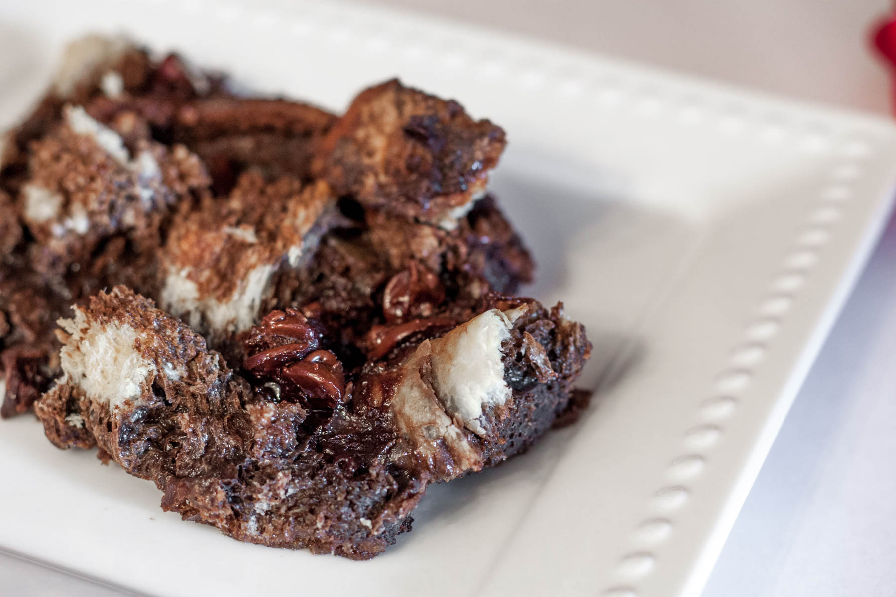 Chocolate Bread Pudding with Challah Bread