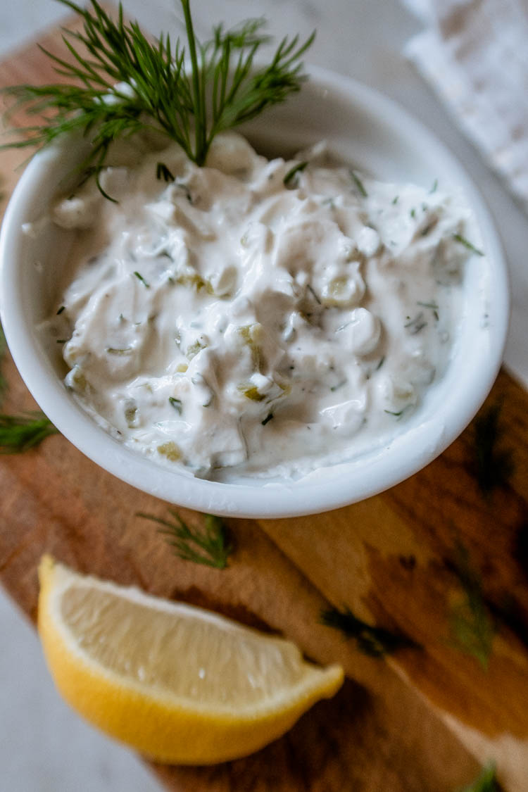 Healthy Tartar Sauce with Greek Yogurt