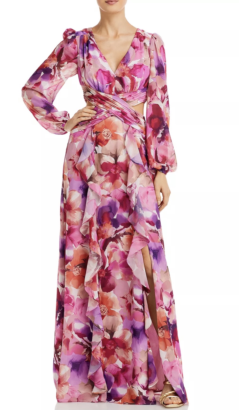 Hot Pink Floral Mother of the Groom Dress