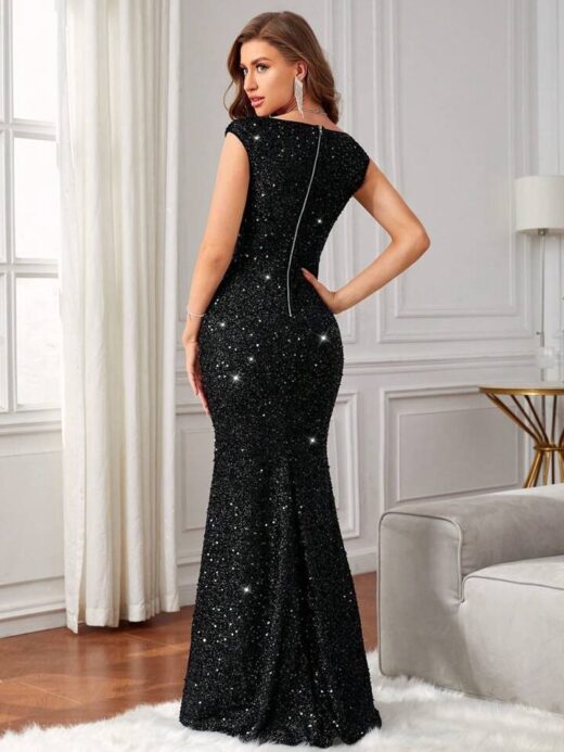 Black sequin full length dress from Shein