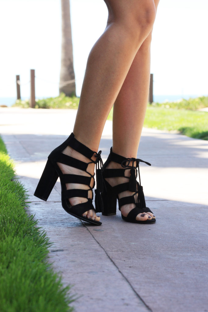 Black stacked heel
