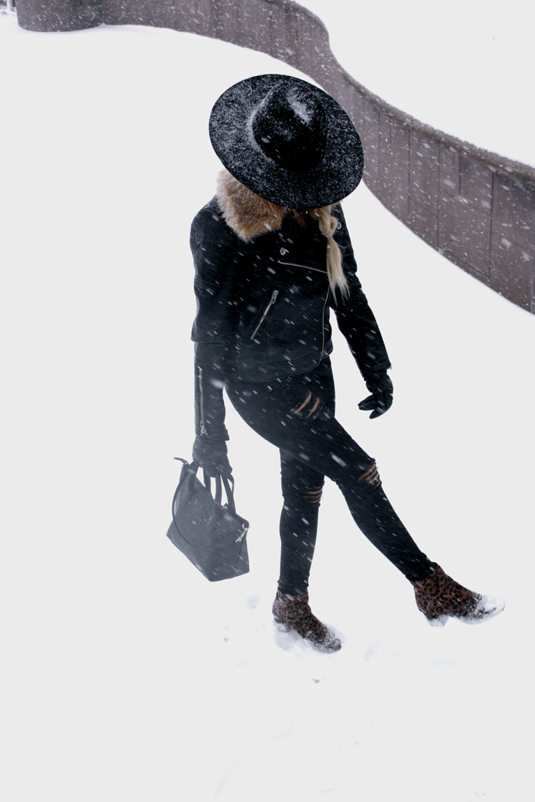 Snowstorm Chic with my BlankNYC Moto Jacket - Quartz & Leisure
