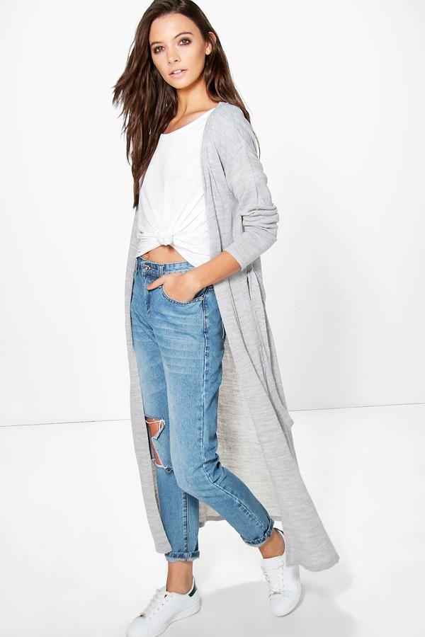 gray duster sweater