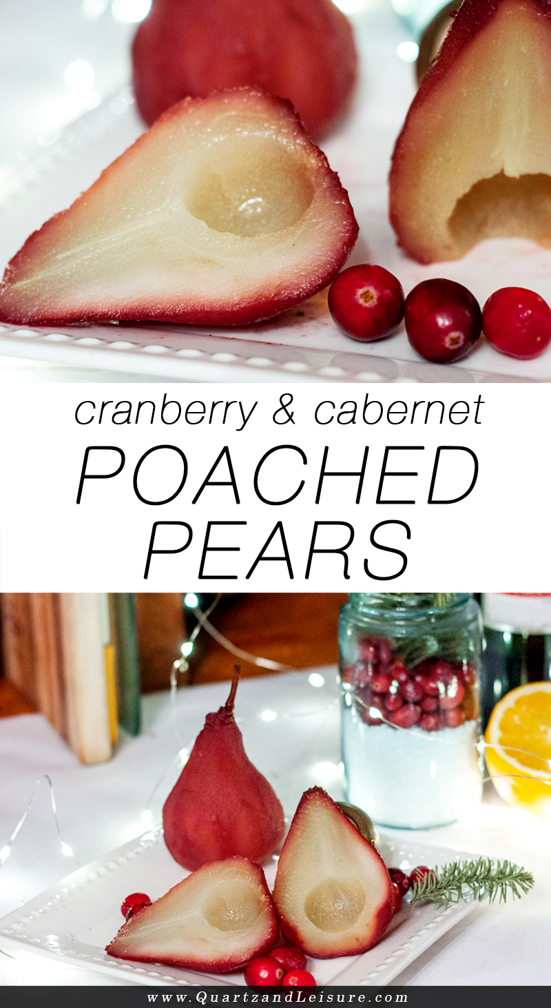 Cranberry Cabernet Poached Pears