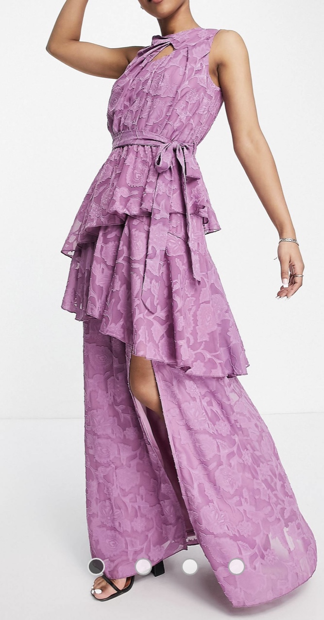 Tiered Purple Mother of the Bride Dress