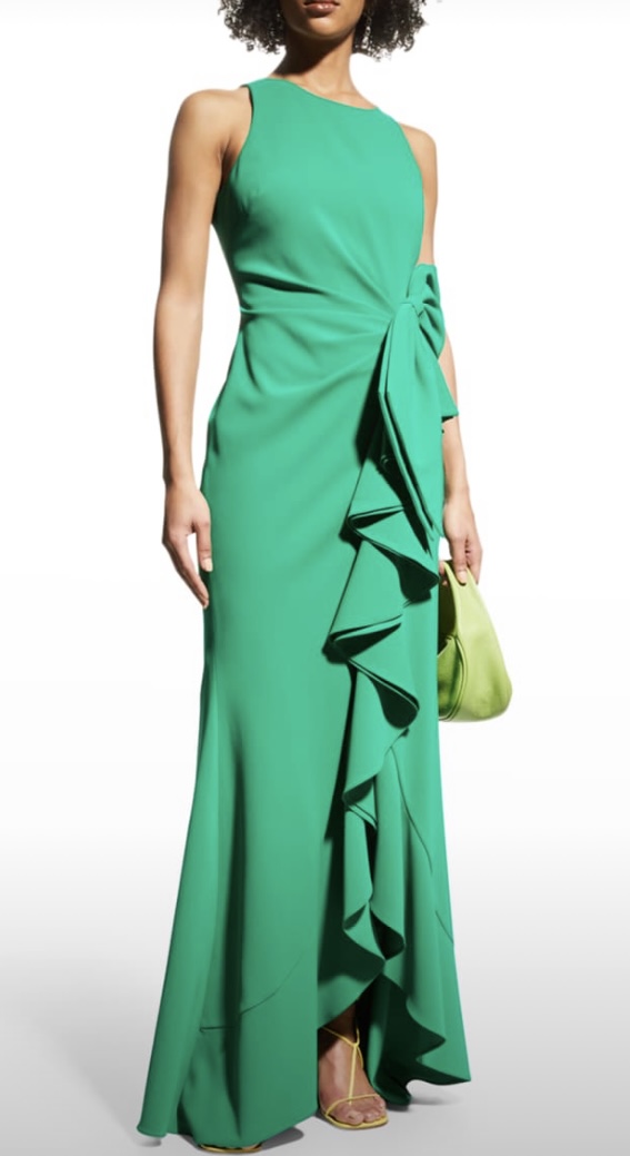 Long Green Mother of the Bride Dress