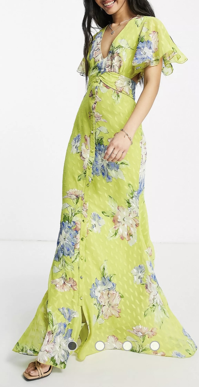 Green Floral Mother of the Bride Dress Under $200